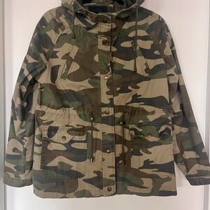 Miss London Black Label Camouflage Hooded Jacket